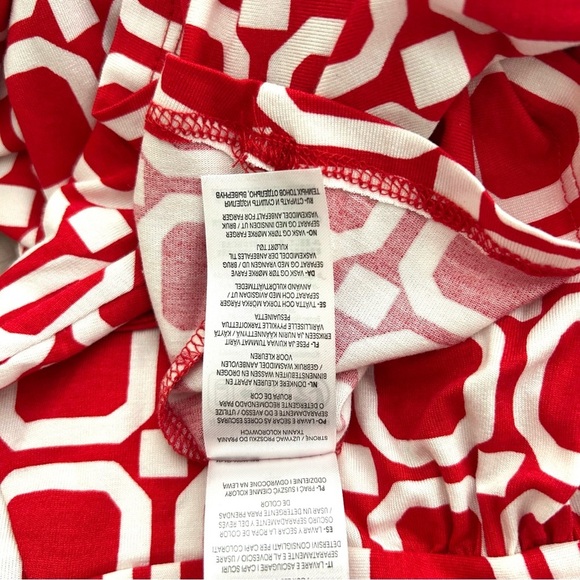 BODEN Amelie Stretch Jersey Dress Short Sleeve Geometric Red White Size US 6 - Picture 13 of 14